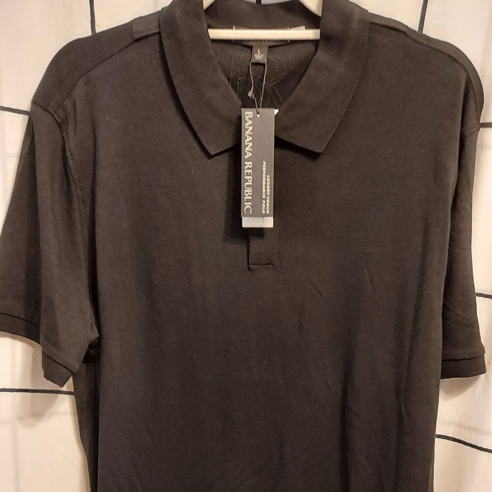 Banana Republic Luxury Touch Performance Black NWT Men’s L Polo